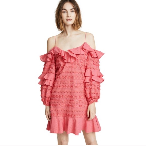 ALEXIS Pink Embroidered Calypso Mini Dress Size: M - Picture 5 of 6